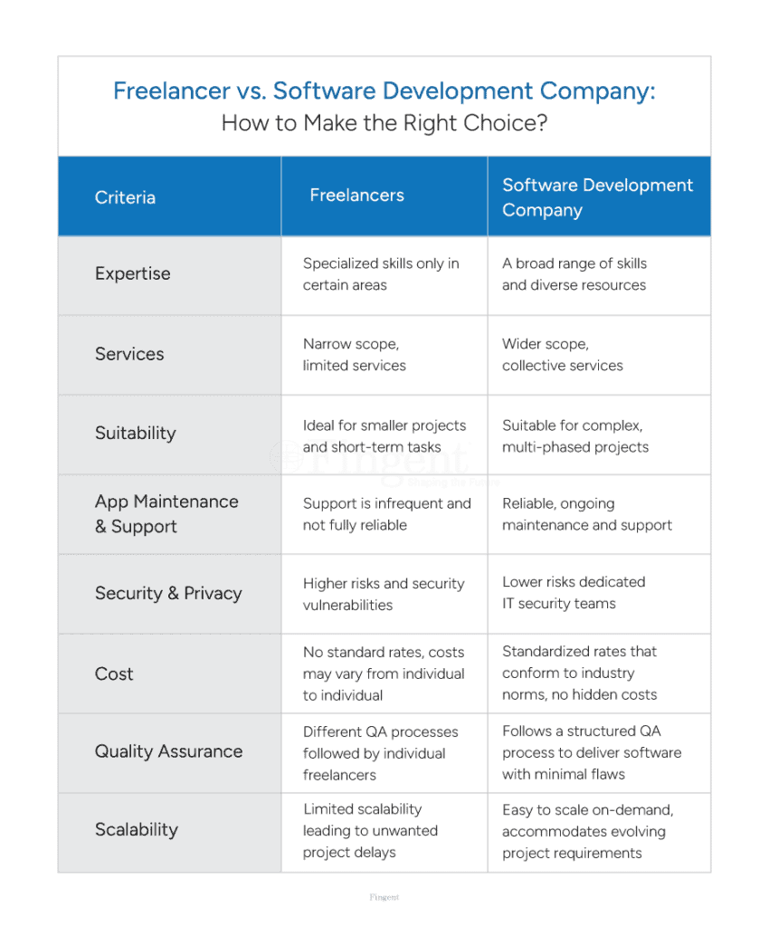 freelancer vs. software development company